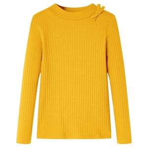 Dětsk&eacute; tričko s dlouh&yacute;m ruk&aacute;vem okrov&eacute; 92