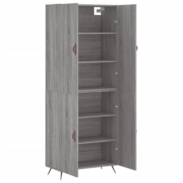 vidaXL Skříň highboard šedá sonoma 69,5 x 34 x 180 cm kompozitní dřevo
