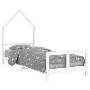 vidaXL Dětsk&aacute; postel b&iacute;l&aacute; 80 x 200 cm masivn&iacute; borov&eacute; dřevo