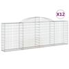 vidaXL Klenut&eacute; gabionov&eacute; ko&scaron;e 12ks 300x30x100/120cm pozinkovan&eacute; železo