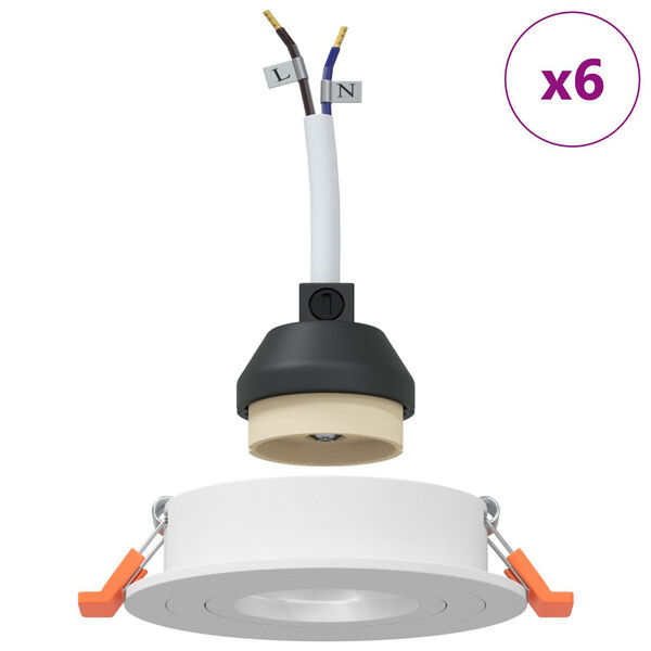 vidaXL Spotlights s reflektory 6 pcs Bílá 9 x 9 x cm Hliník