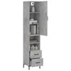 vidaXL Skř&iacute;ň highboard betonově &scaron;ed&aacute; 34,5x34x180 cm kompozitn&iacute; dřevo