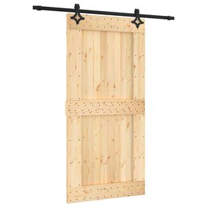 vidaXL Posuvn&eacute; dveře 100 x 210 cm Masivn&iacute; borov&eacute; dřevo (neupraven&eacute;)