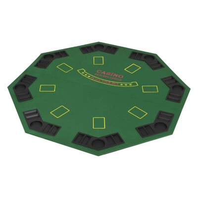 vidaXL Skládací pokerová deska na stůl 2dílná osmiúhelníková zelená