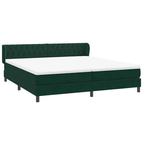 vidaXL Postel Box Spring s matracemi tmavě zelen&aacute; 180x210 cm Velvet