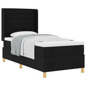 vidaXL Postel s boxspringem s matrac&iacute; s čelo Čern&aacute; 80 x 200 cm textil