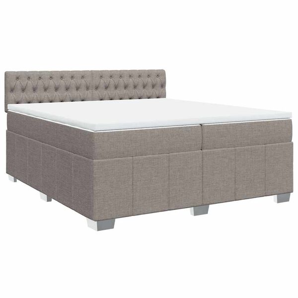 vidaXL Box spring postel s matrac&iacute; taupe 200x200 cm textil
