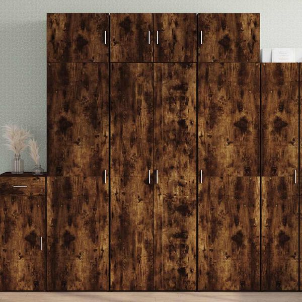 vidaXL Skř&iacute;ň highboard kouřov&yacute; dub 70 x 42,5 x 185 cm kompozitn&iacute; dřevo