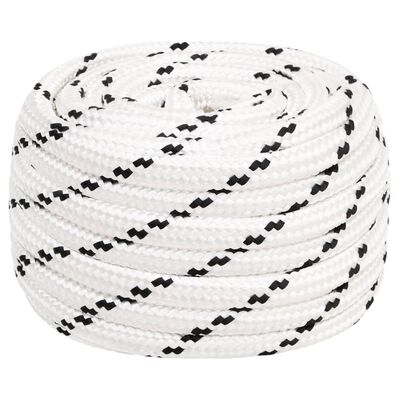 vidaXL Splétané lodní lano bílé 15 mm x 25 m polyester