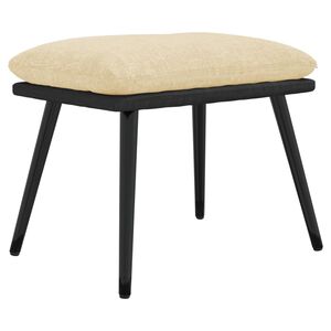 vidaXL Podnožka kr&eacute;mov&aacute; 45x29,5x35 cm textil a uměl&aacute; kůže