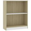 vidaXL Knihovna b&iacute;l&aacute; a sonoma dub 60 x 24 x 76 cm kompozitn&iacute; dřevo