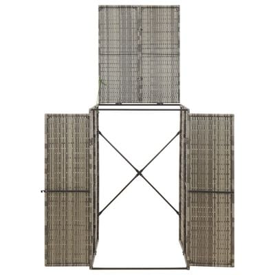vidaXL Přístřešek na popelnici šedý 70 x 80 x 117 cm polyratan