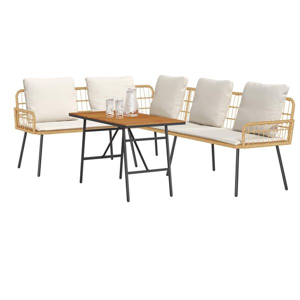 vidaXL Sada zahradn&iacute;ch pohovek 2 pcs B&eacute;žov&aacute; polyratan