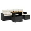 vidaXL 6d&iacute;ln&aacute; zahradn&iacute; sedac&iacute; souprava s podu&scaron;kami čern&aacute; polyratan