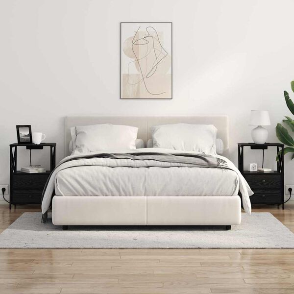 vidaXL Nočn&iacute; skř&iacute;ňka Čern&yacute; dub 40 x 31 x 60 cm kompozitn&iacute; dřevo