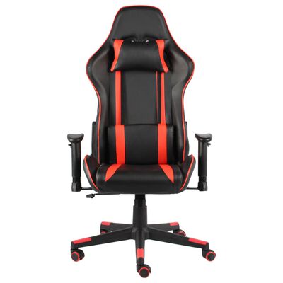 vidaXL Otočná herní židle červená PVC