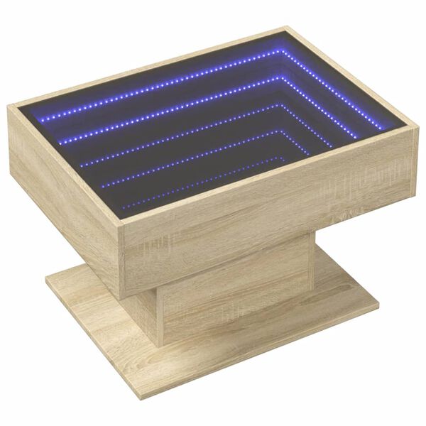 vidaXL Konferenčn&iacute; stolek s LED dub sonoma 70 x 50 x 45 cm kompozit