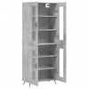 vidaXL Skř&iacute;ň highboard betonově &scaron;ed&aacute; 69,5x34x180 cm kompozitn&iacute; dřevo