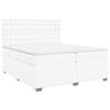 vidaXL Box spring postel s matrac&iacute; b&iacute;l&aacute; 200x200 cm uměl&aacute; kůže