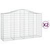 vidaXL Klenut&eacute; gabionov&eacute; ko&scaron;e 2 ks 200x50x120/140cm pozinkovan&eacute; železo