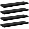 vidaXL Plovouc&iacute; n&aacute;stěnn&eacute; police 4 ks leskl&eacute; čern&eacute; 80x23,5x3,8 cm MDF