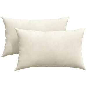 vidaXL Pohovkov&eacute; pol&scaron;t&aacute;ře 2 pcs Kr&eacute;mov&aacute; 50 x 30 cm Žebrovan&aacute; l&aacute;tka