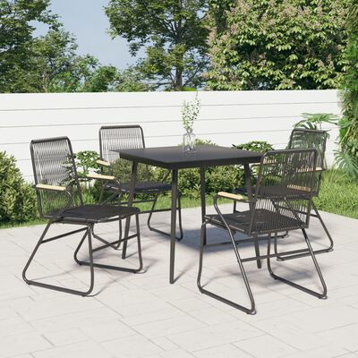 vidaXL Zahradní židle 4 ks černé 58 x 59 x 85,5 cm PVC ratan