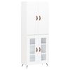 vidaXL Skř&iacute;ň highboard b&iacute;l&aacute; 69,5 x 34 x 180 cm kompozitn&iacute; dřevo