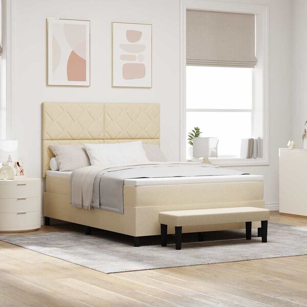 vidaXL Postel s boxspringem s matrac&iacute; Kr&eacute;mov&aacute; 160 x 200 cm textil