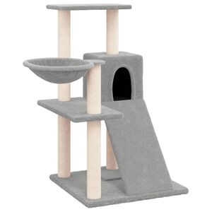 vidaXL &Scaron;krabadlo pro kočky se sisalov&yacute;mi sloupky světle &scaron;ed&eacute; 82 cm