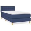 vidaXL Box spring postel s matrac&iacute; modr&aacute; 90x200 cm textil