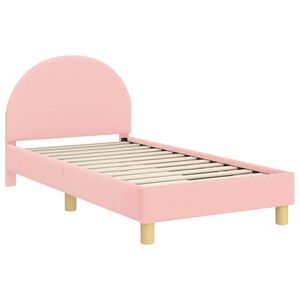 vidaXL R&aacute;m postele pro děti s čelem s čelo Růžov&aacute; 80 x 160 cm Boucl&eacute;