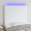 vidaXL Čelo postele s LED bílé 80x5x118/128 cm umělá kůže