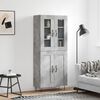 vidaXL Skř&iacute;ň highboard betonově &scaron;ed&aacute; 69,5x34x180 cm kompozitn&iacute; dřevo