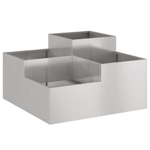 vidaXL Zahradn&iacute; pěstebn&iacute;k Stř&iacute;brn&aacute; 80 x 80 x 48 cm Nerezov&aacute; ocel