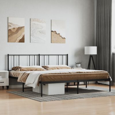 vidaXL Kovový rám postele s čelem černý 193 x 203 cm