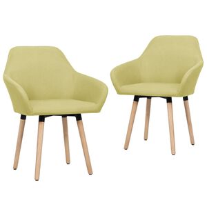 vidaXL J&iacute;deln&iacute; židle 2 ks zelen&eacute; textil