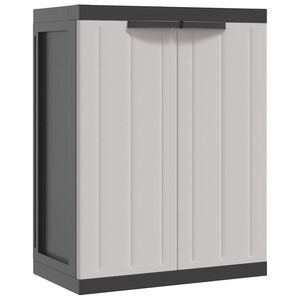 vidaXL Zahradn&iacute; &uacute;ložn&aacute; skř&iacute;ň &scaron;ed&aacute; a čern&aacute; 65 x 37 x 85 cm PP