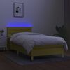 vidaXL Box spring postel s matrac&iacute; a LED zelen&aacute; 90x190 cm textil
