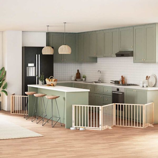 vidaXL Z&aacute;brana pro psy s dv&iacute;řky skl&aacute;dac&iacute; 12 panelů 960 cm topol