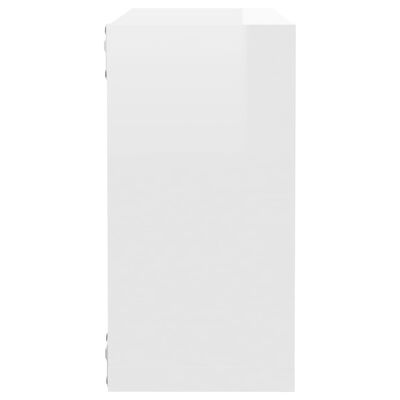 vidaXL Nástěnné police kostky 4 ks bílé s vysokým leskem 30x15x30 cm