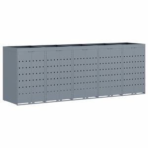 vidaXL &Uacute;ložn&yacute; box na 5 popelnic Světle &scaron;ed&aacute; 340 x 77,5 x 121,5 cm