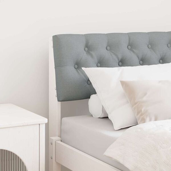 vidaXL Čalouněn&eacute; čelo postele Světle &scaron;ed&aacute; 80 cm Masivn&iacute; borov&eacute; dřevo