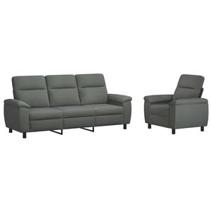 vidaXL Set pohovek 2 pcs Tmavě &scaron;ed&aacute; Textil