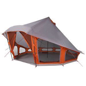 vidaXL Tipi stan se střechou &Scaron;ed&aacute; a oranžov&aacute; 508 x 470 x 300 cm taft