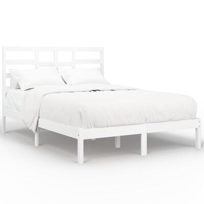 vidaXL Rám postele bílý masivní dřevo 140 x 200 cm