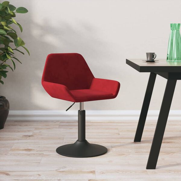 vidaXL Otočn&aacute; j&iacute;deln&iacute; židle v&iacute;nov&aacute; samet