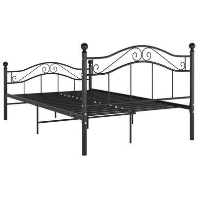vidaXL Rám postele černý kov 120 x 200 cm