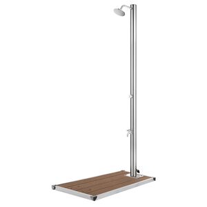 vidaXL Zahradn&iacute; sprcha s hnědou z&aacute;kladnou 220 cm nerezov&aacute; ocel