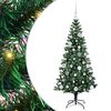 vidaXL Uměl&yacute; osvětlen&yacute; v&aacute;nočn&iacute; stromeček Zelen&aacute; 150 cm PVC a kov
